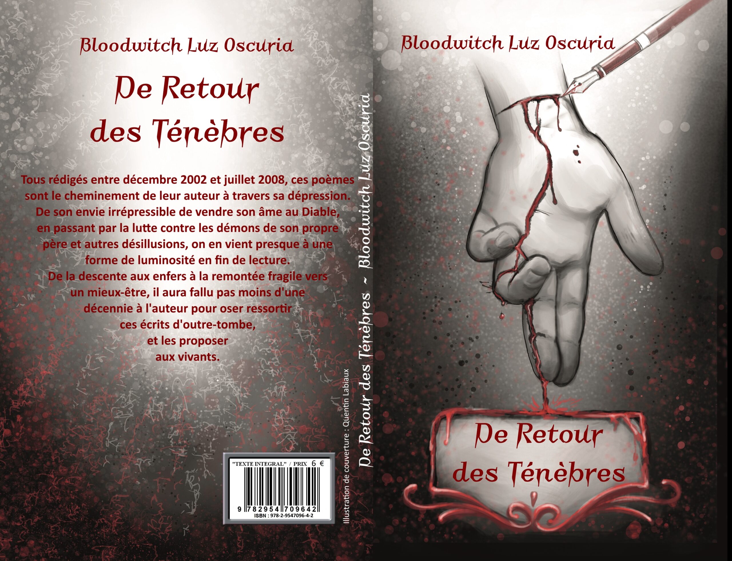 Couverture du recueil de poèmes "De Retour des Ténèbres", de Bloodwitch Luz Oscuria
