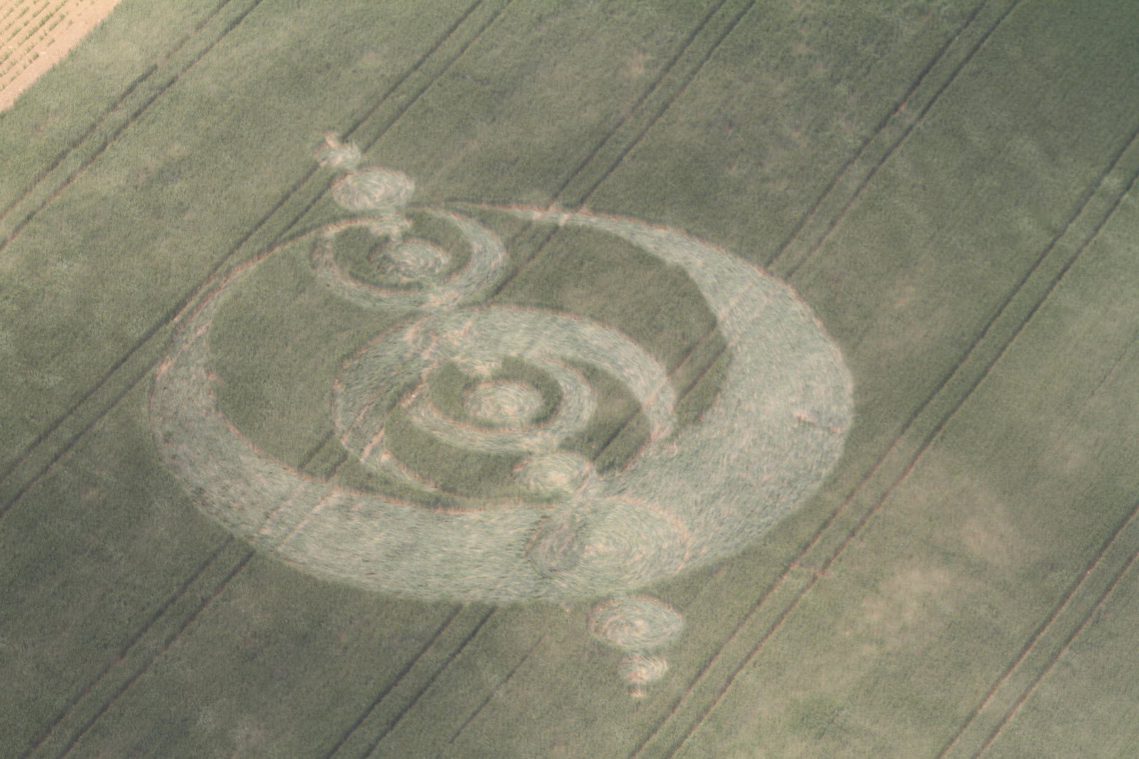 Un crop circle aperçu en Moselle (France), appelé aussi agroglyphe
