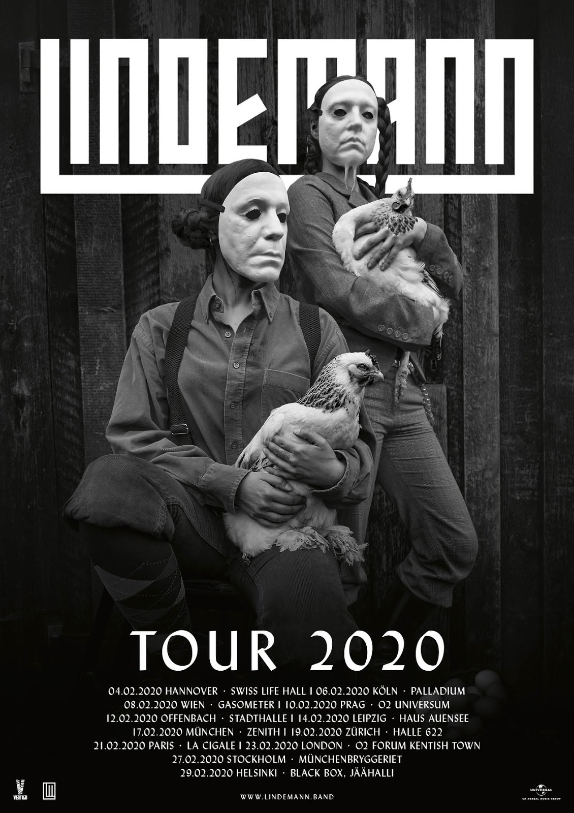 Affiche de la tournée 2020 de Lindemann